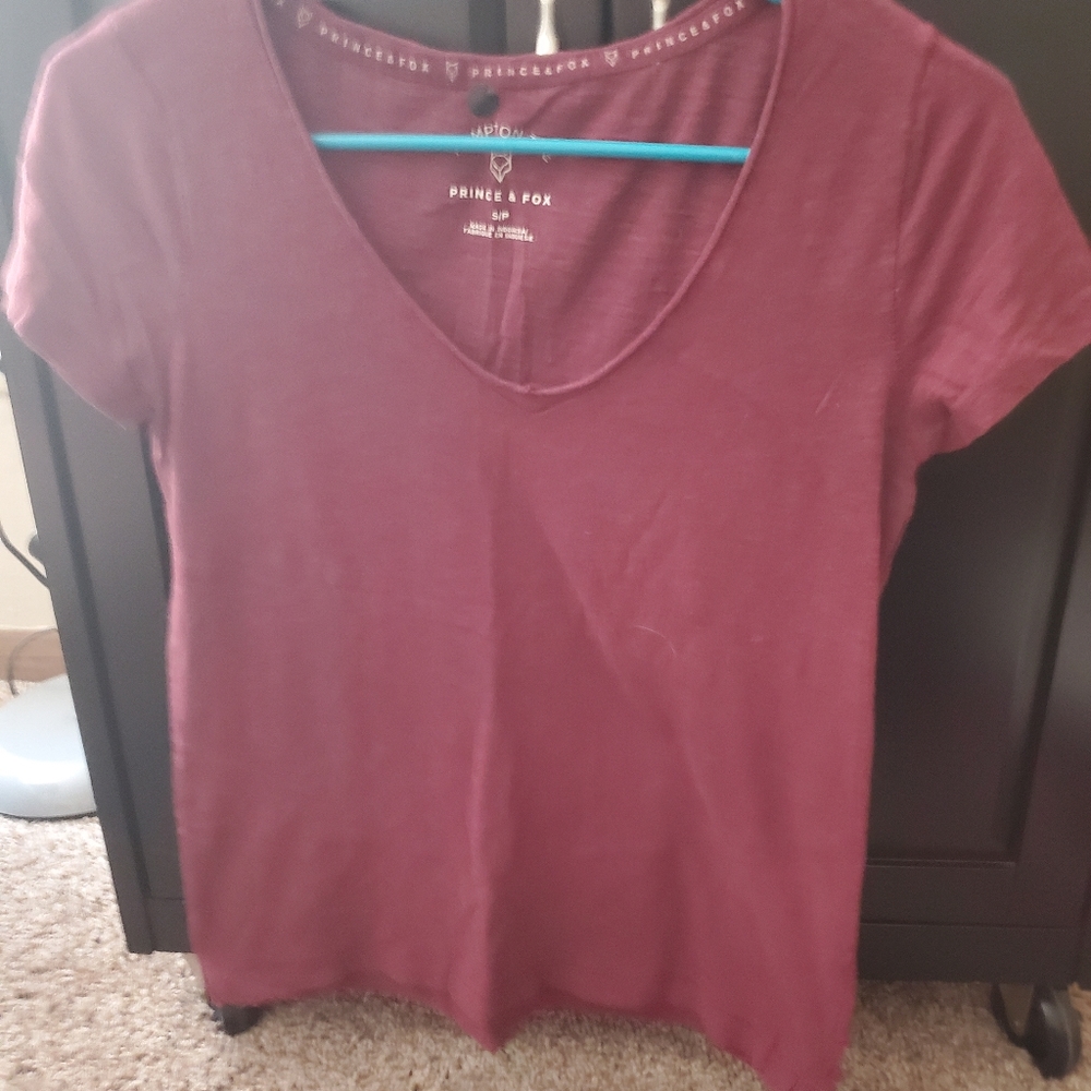 Maroon v-neck top